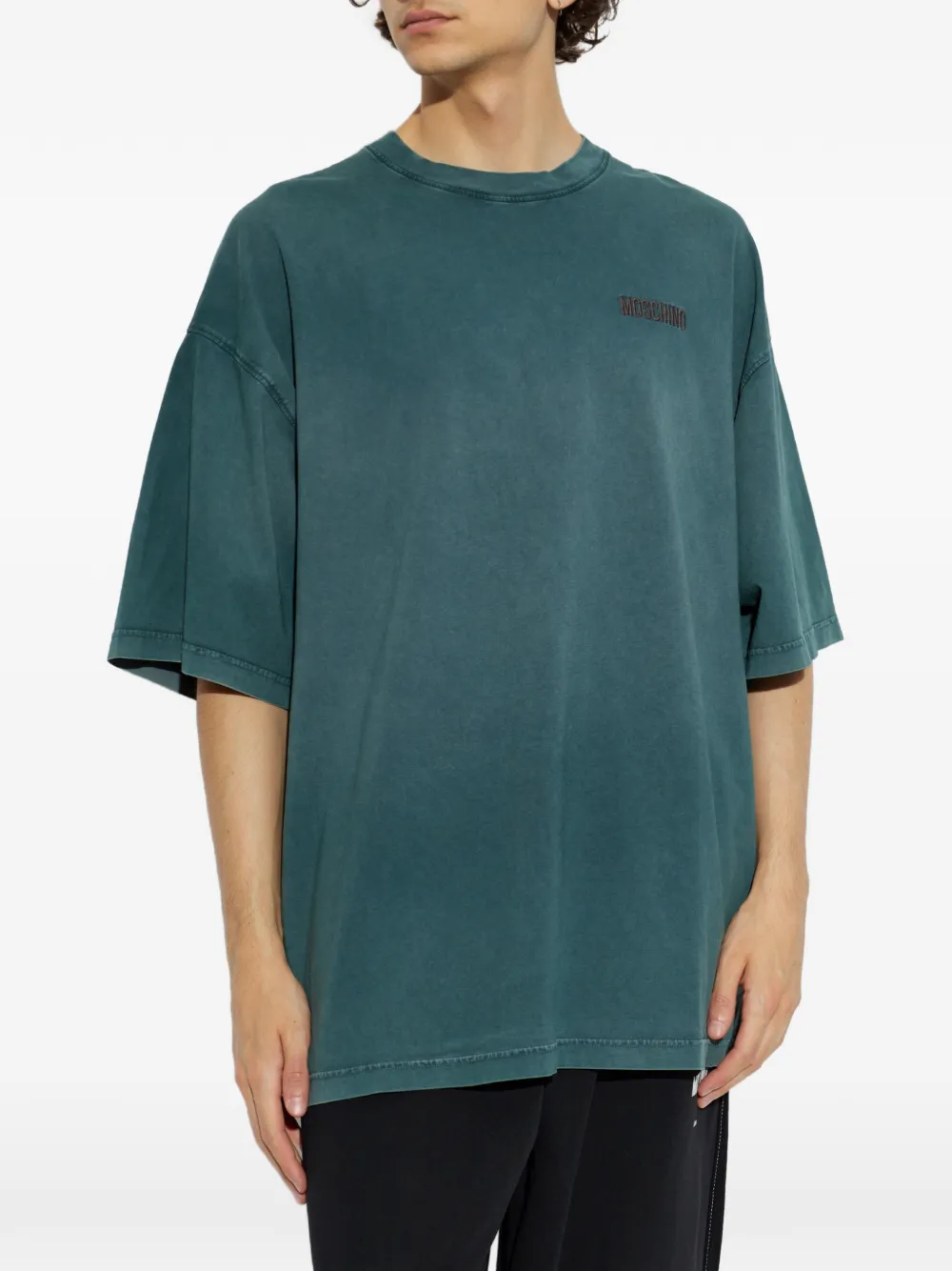 Moschino T-shirt met geborduurd logo Groen
