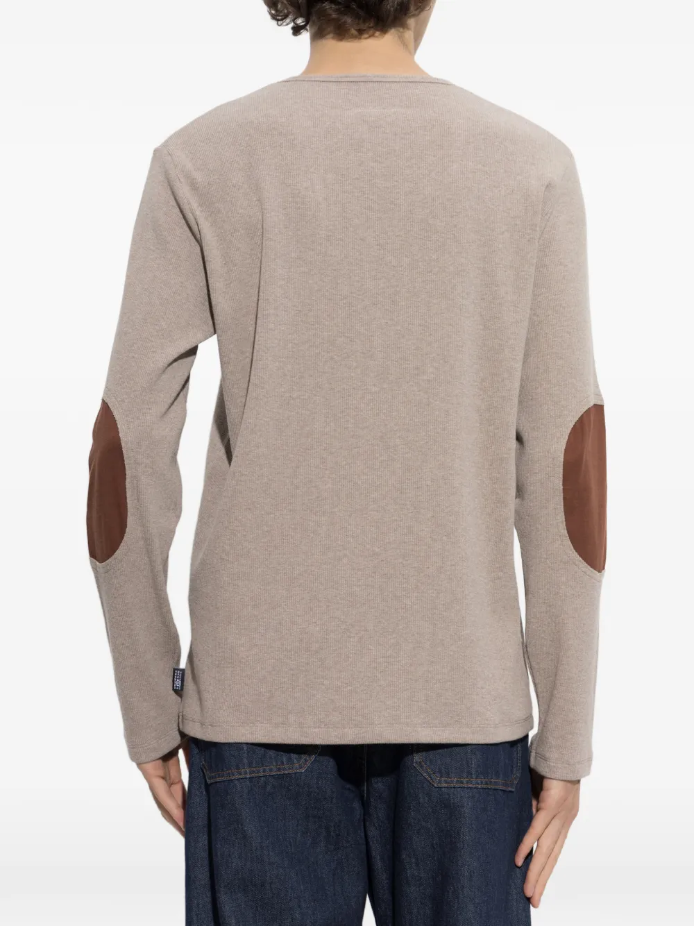 MM6 Maison Margiela Ribgebreide trui met elleboog-patch Beige