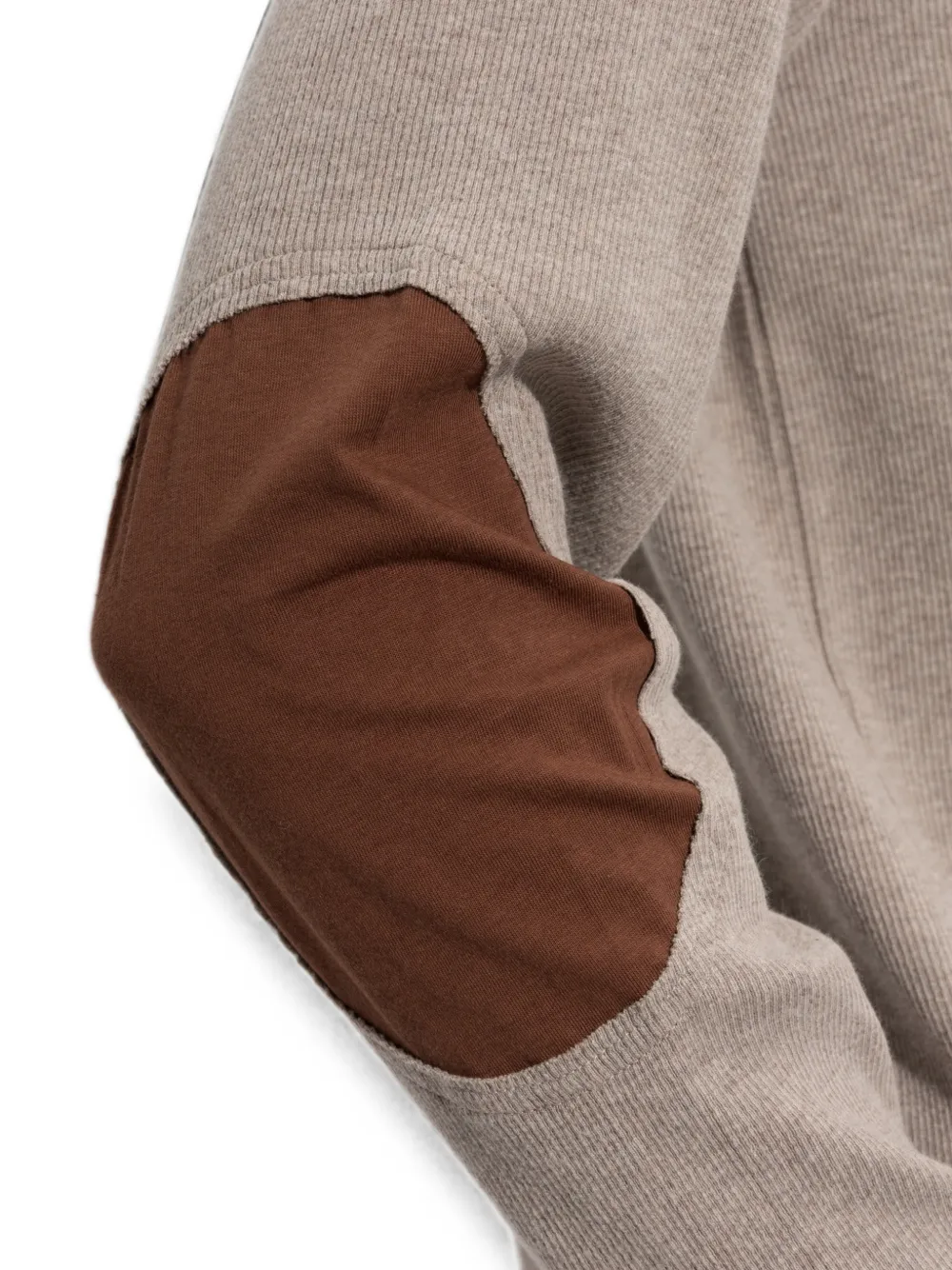 MM6 Maison Margiela Ribgebreide trui met elleboog-patch Beige
