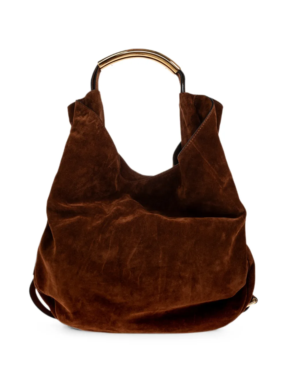 Moschino Handle Me suède bucket-tas Bruin