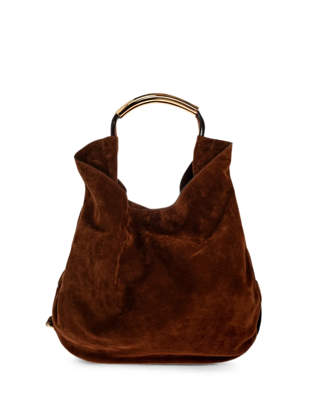 Moschino large Handle Me suede tote bag - Marrone