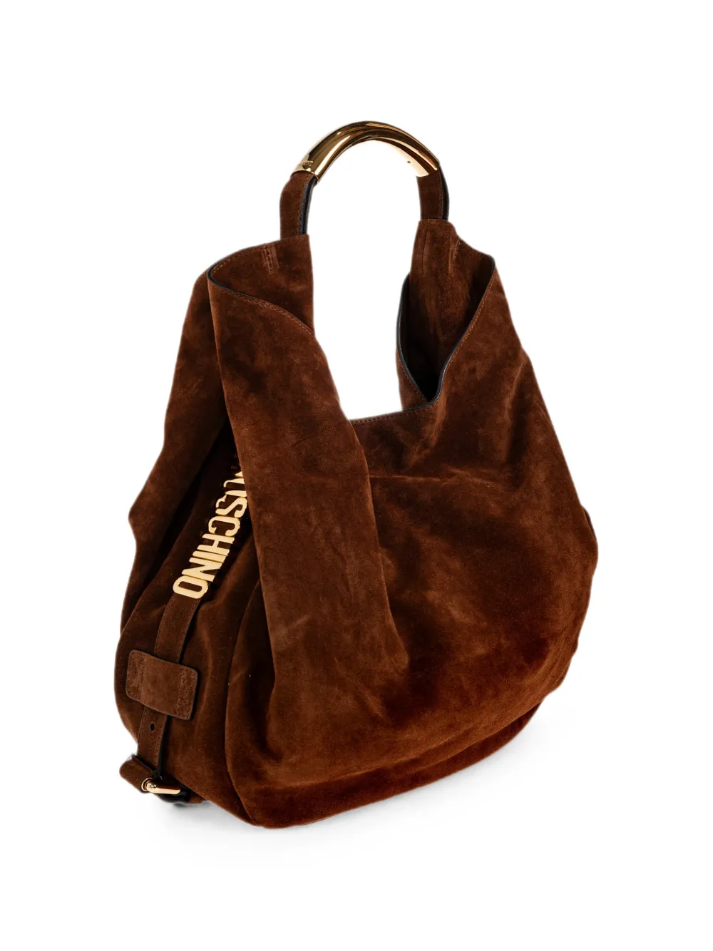 Moschino Handle Me suède bucket-tas Bruin