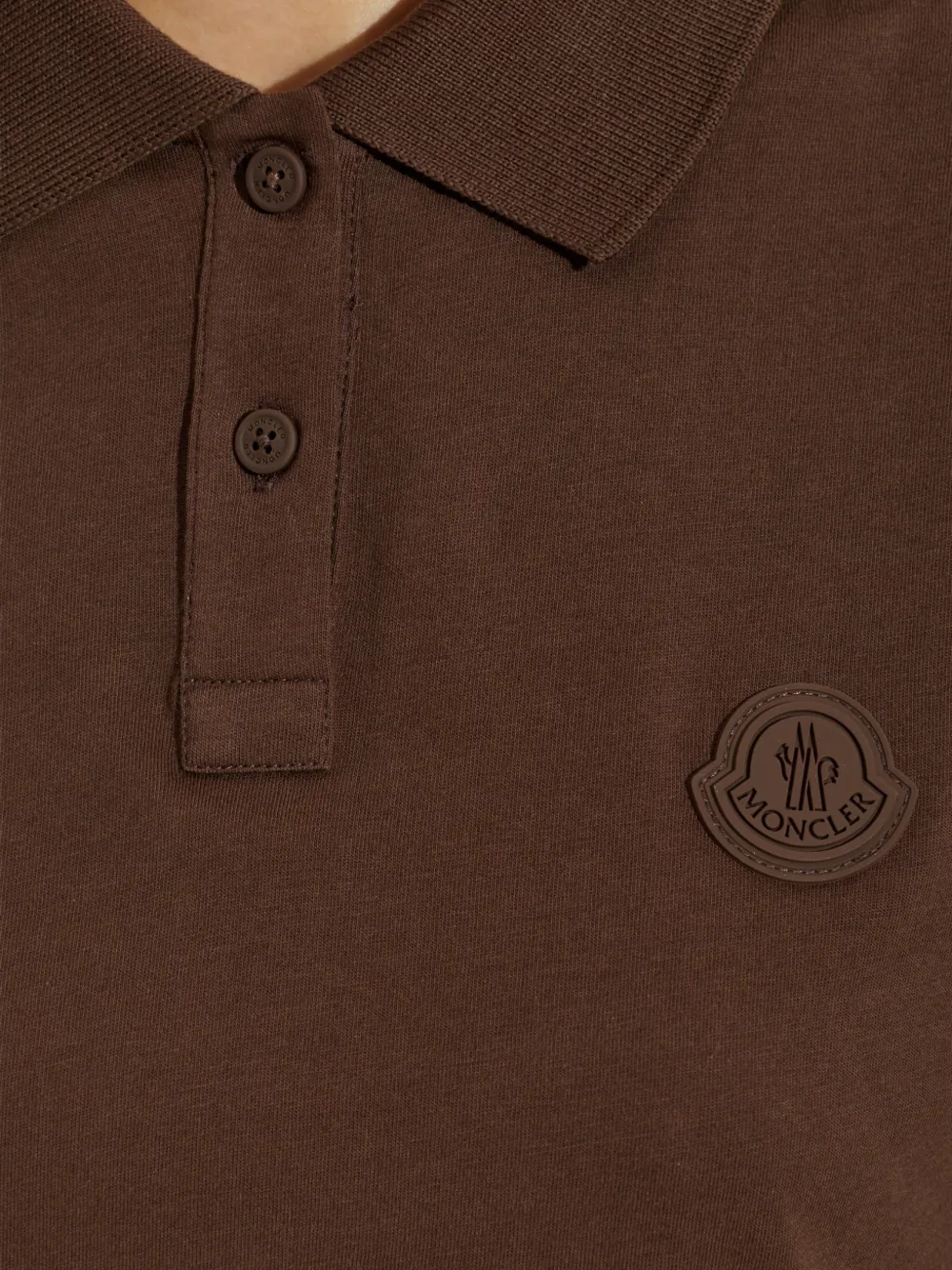 Moncler Poloshirt met logopatch Bruin
