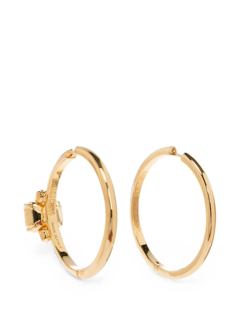 Moschino crystal-embellished hoop earrings - Oro