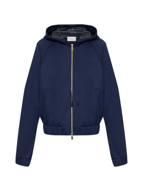 Moncler hoodie con cierre y parche del logo