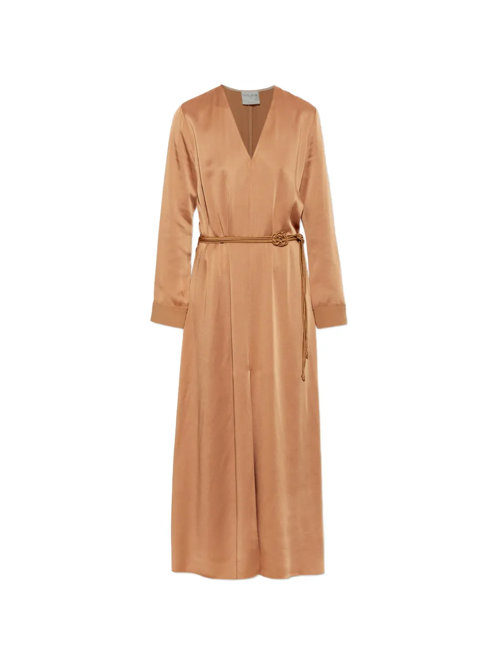 Forte Forte belted satin-finish maxi dress - Arancione