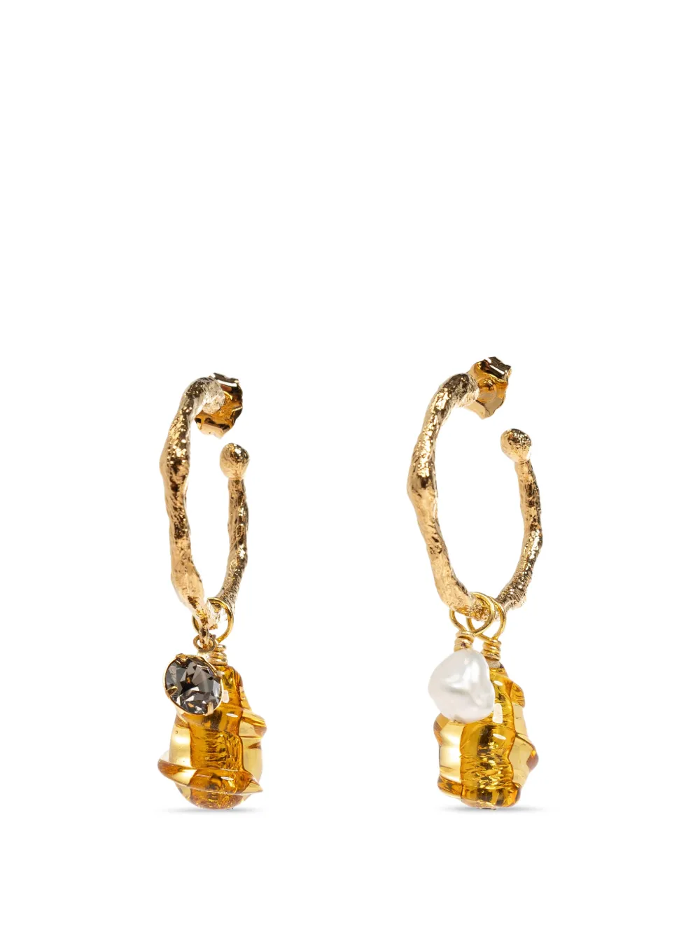 Forte Forte Creolen mit Perle - Gold