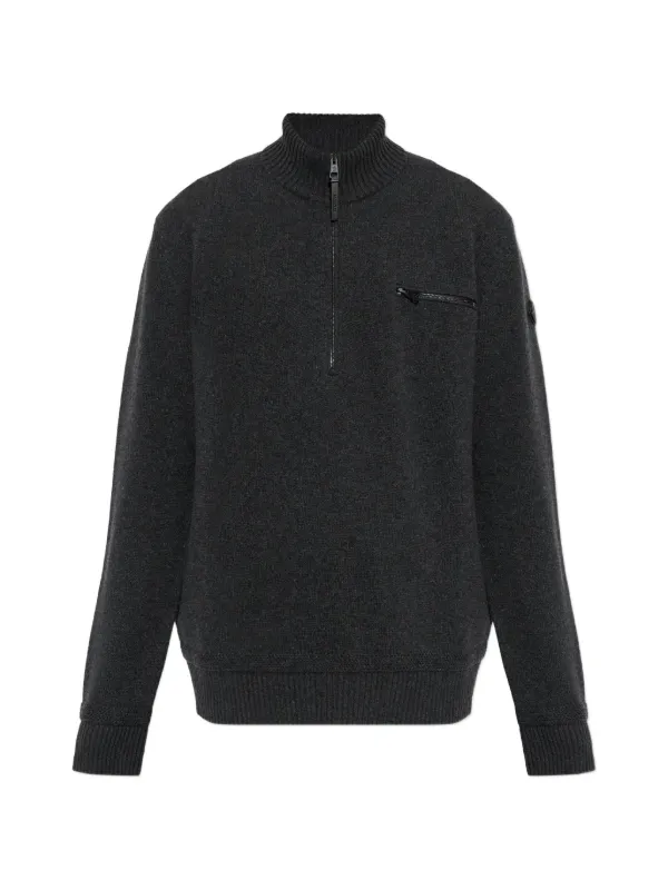 Moncler ハーフジップ セーター | グレー | FARFETCH JP
