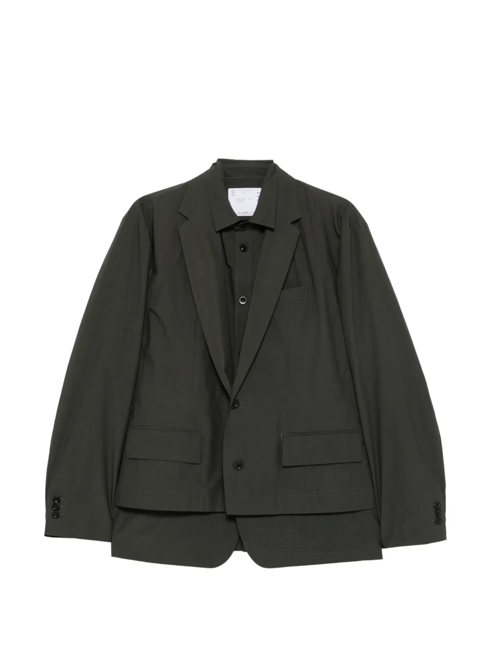 sacai layered single-breasted blazer - Verde