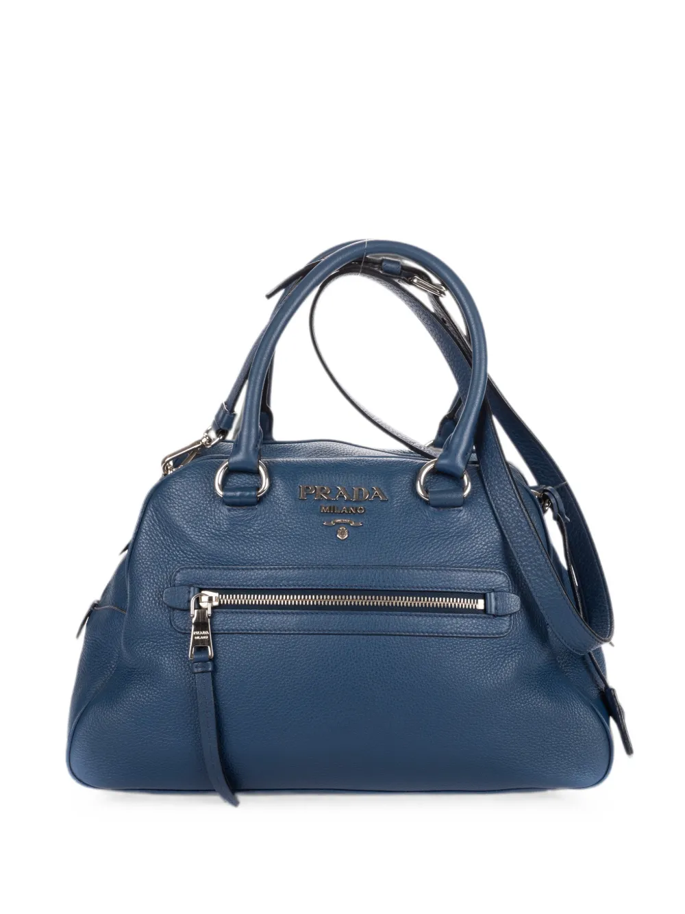 Prada Pre-Owned Vitello Phenix logo-plaque tote bag - Blau