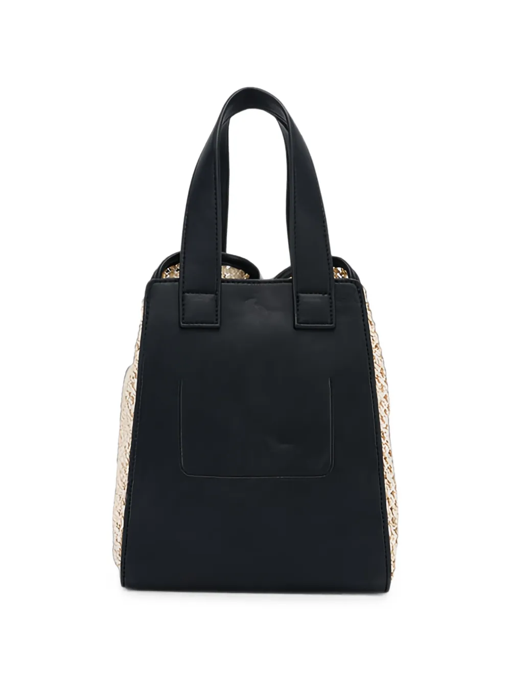 Abel & Lula Geweven shopper met bloemen-patchwork Zwart