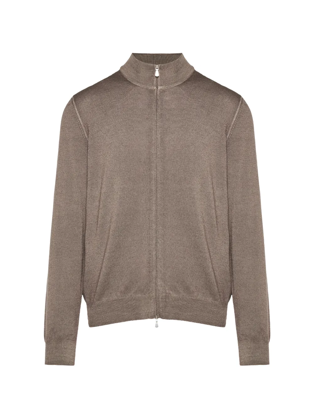 Gran Sasso zip-up ribbed-trim sweater - Marrone
