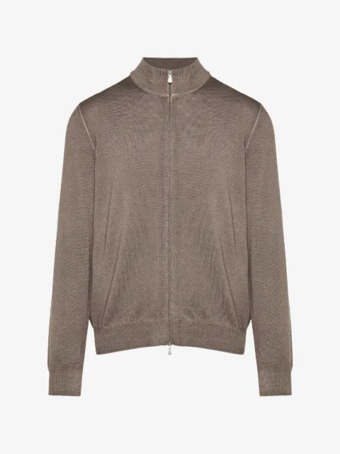 Gran Sasso zip-up ribbed-trim sweater