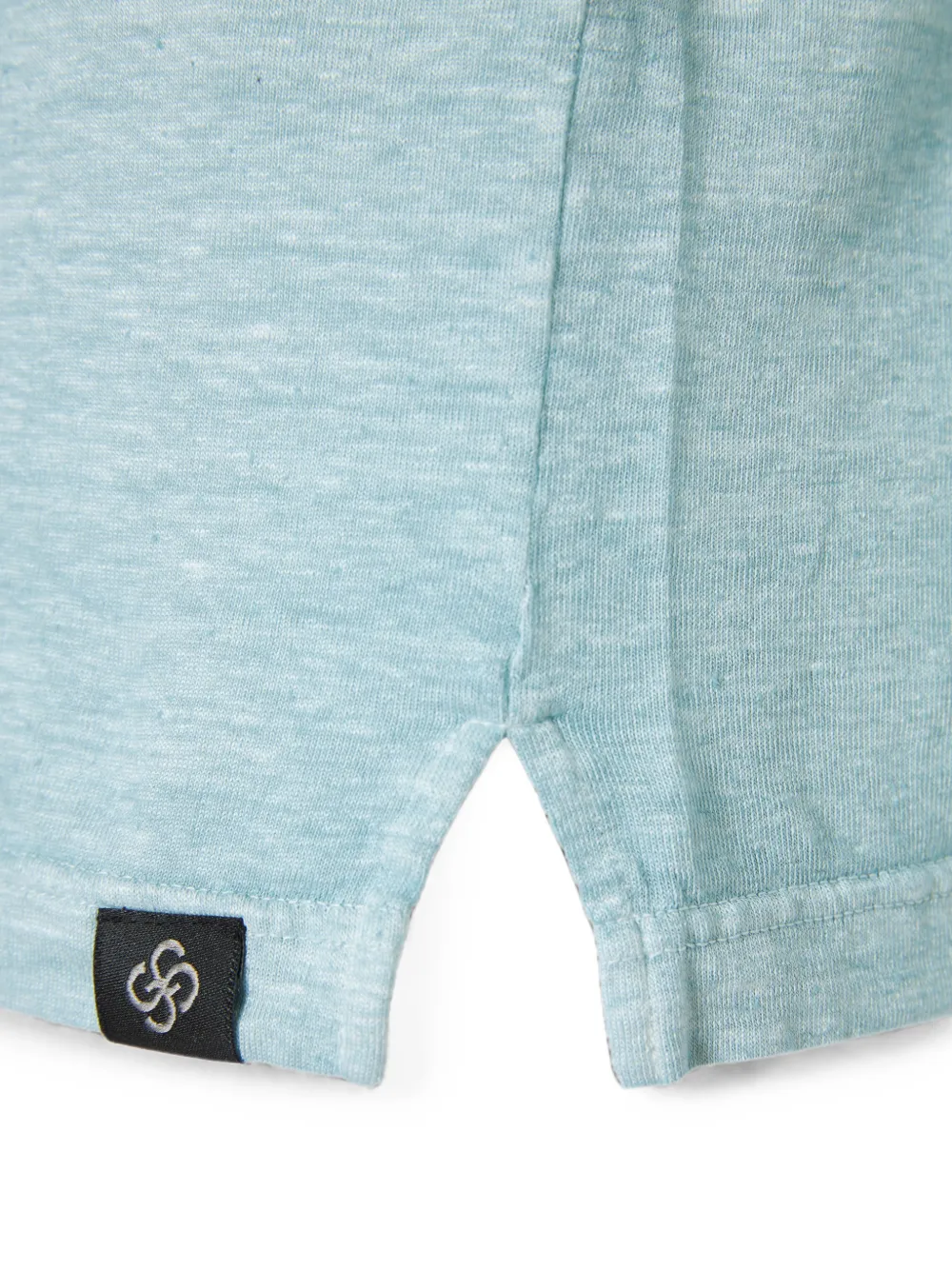 Gran Sasso T-shirt met split en textuur Blauw