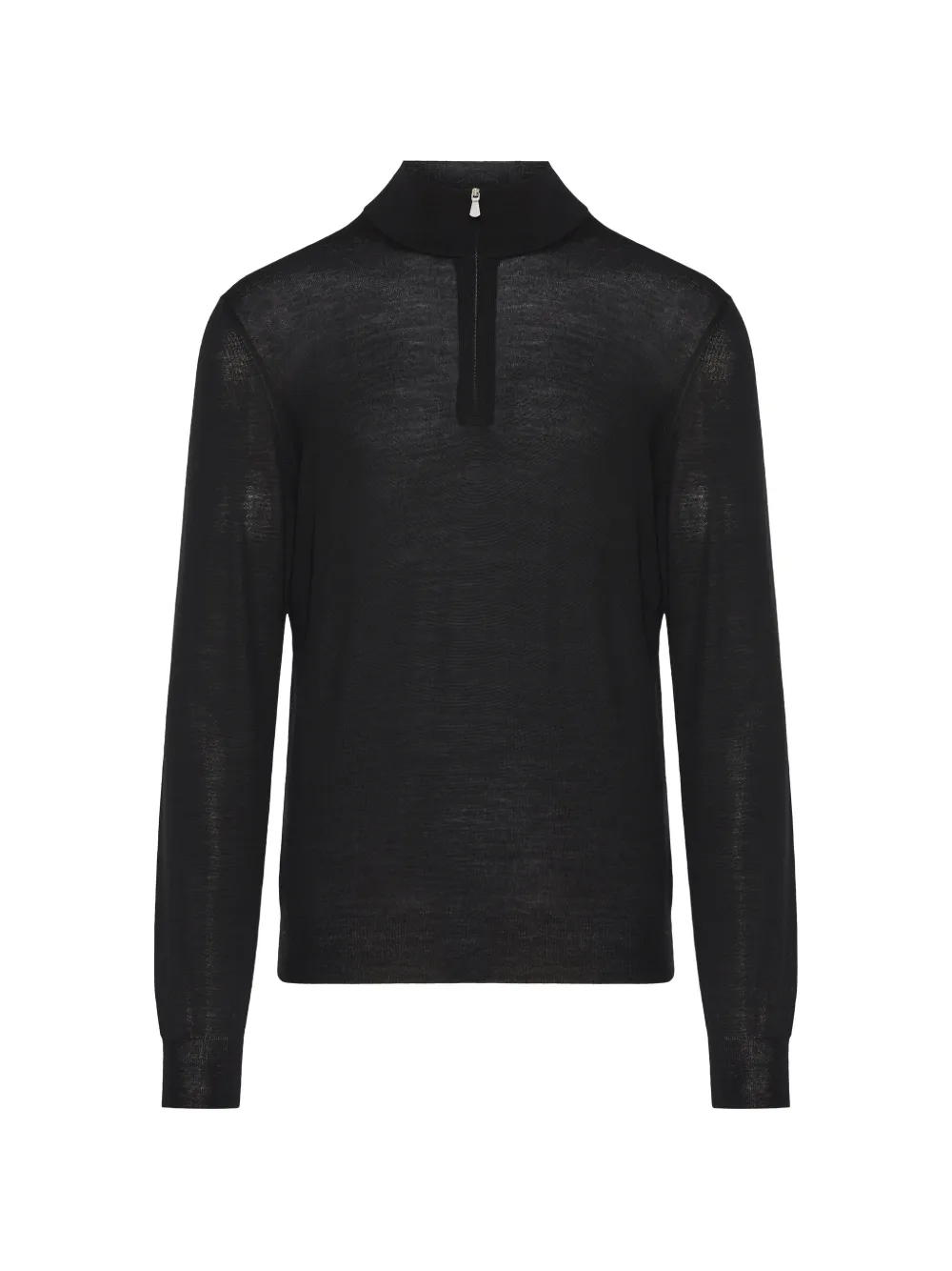 Gran Sasso half-zip fine-knit sweater - Nero
