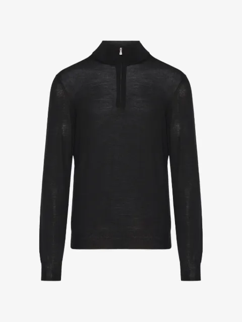 Gran Sasso half-zip fine-knit sweater