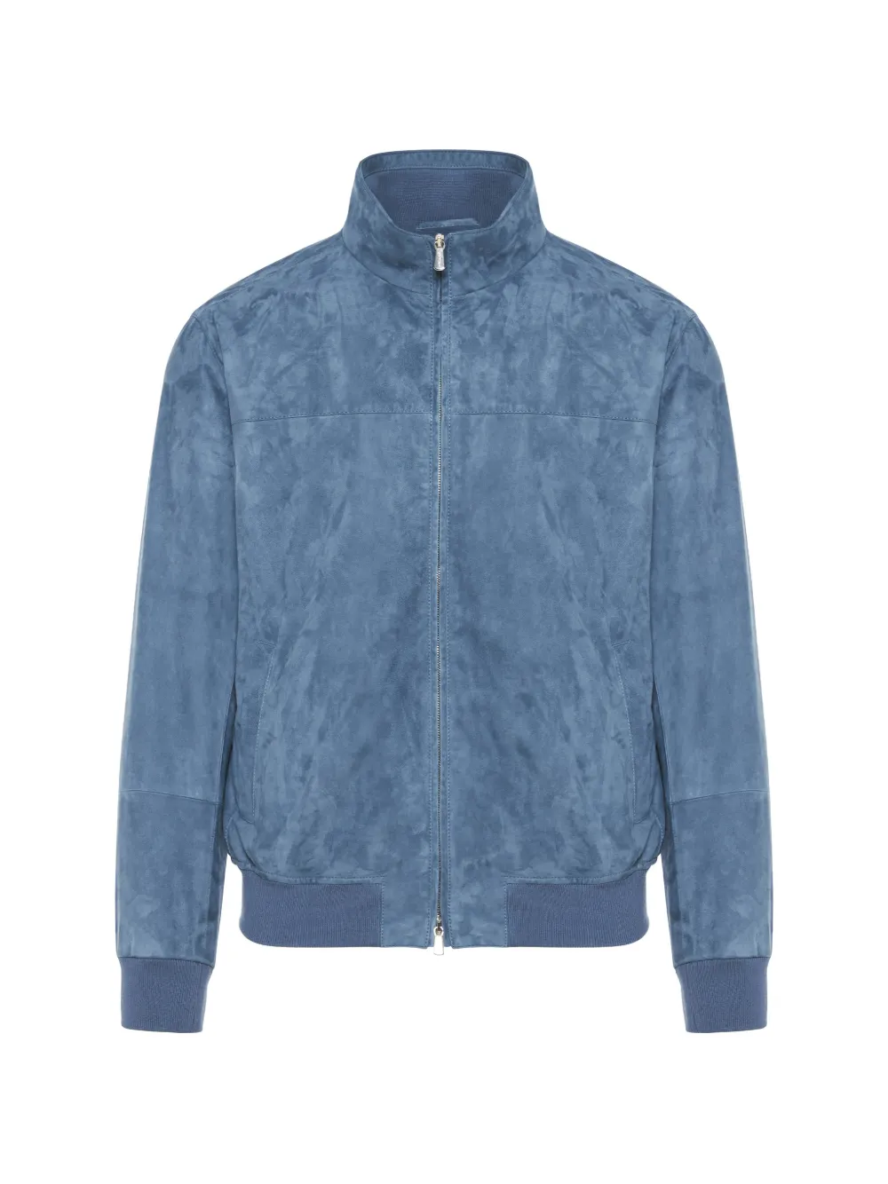 Enrico Mandelli high-neck suede jacket - Blu