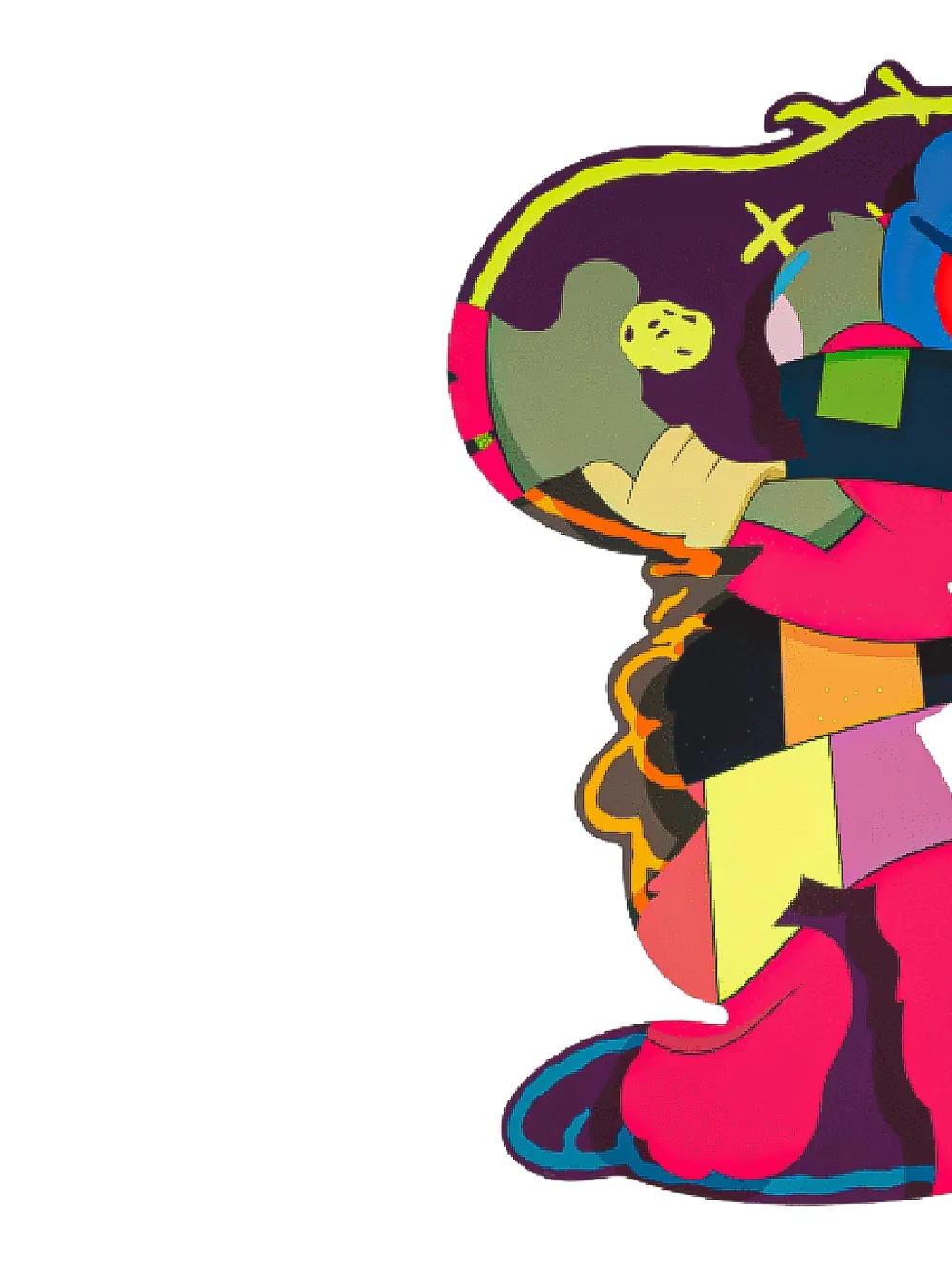 KAWS Isolation Tower sleutelhanger Zwart
