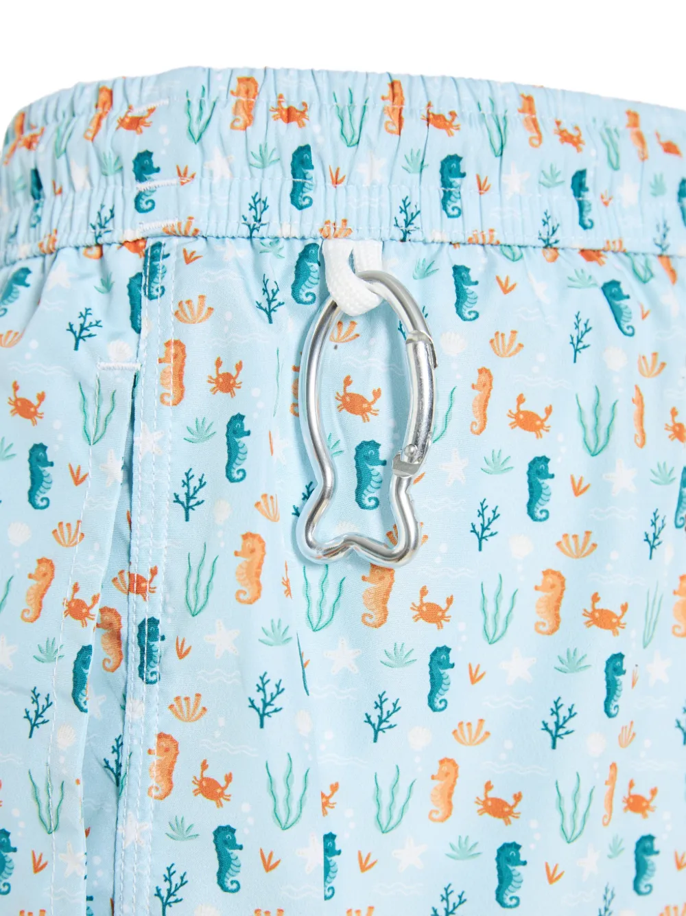 Fedeli Zwembroek met zeepaardprint en trekkoord Blauw