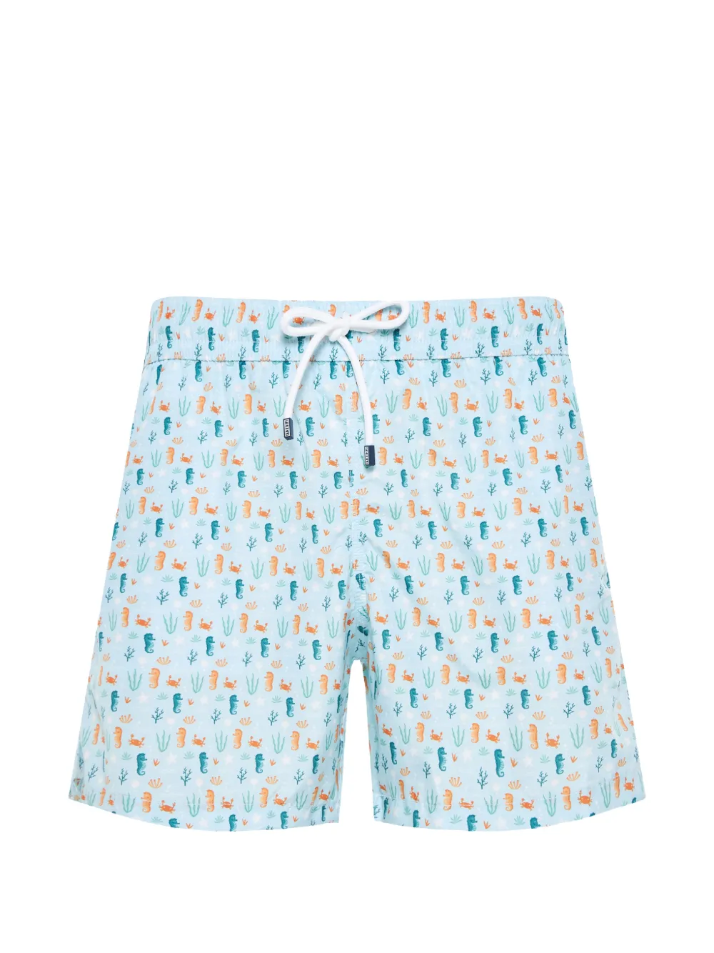 Fedeli seahorse-print drawstring swim shorts - Blu