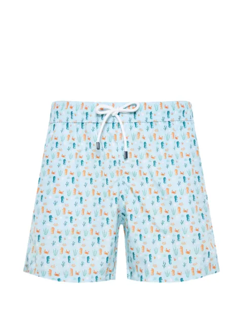 Fedeli seahorse-print drawstring swim shorts