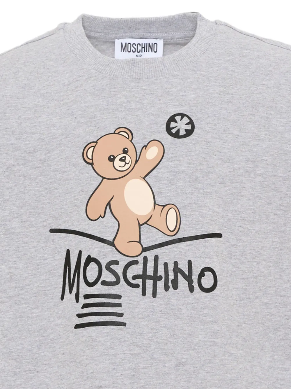 Moschino Kids T-shirt met lange mouwen en teddybeerprint Grijs