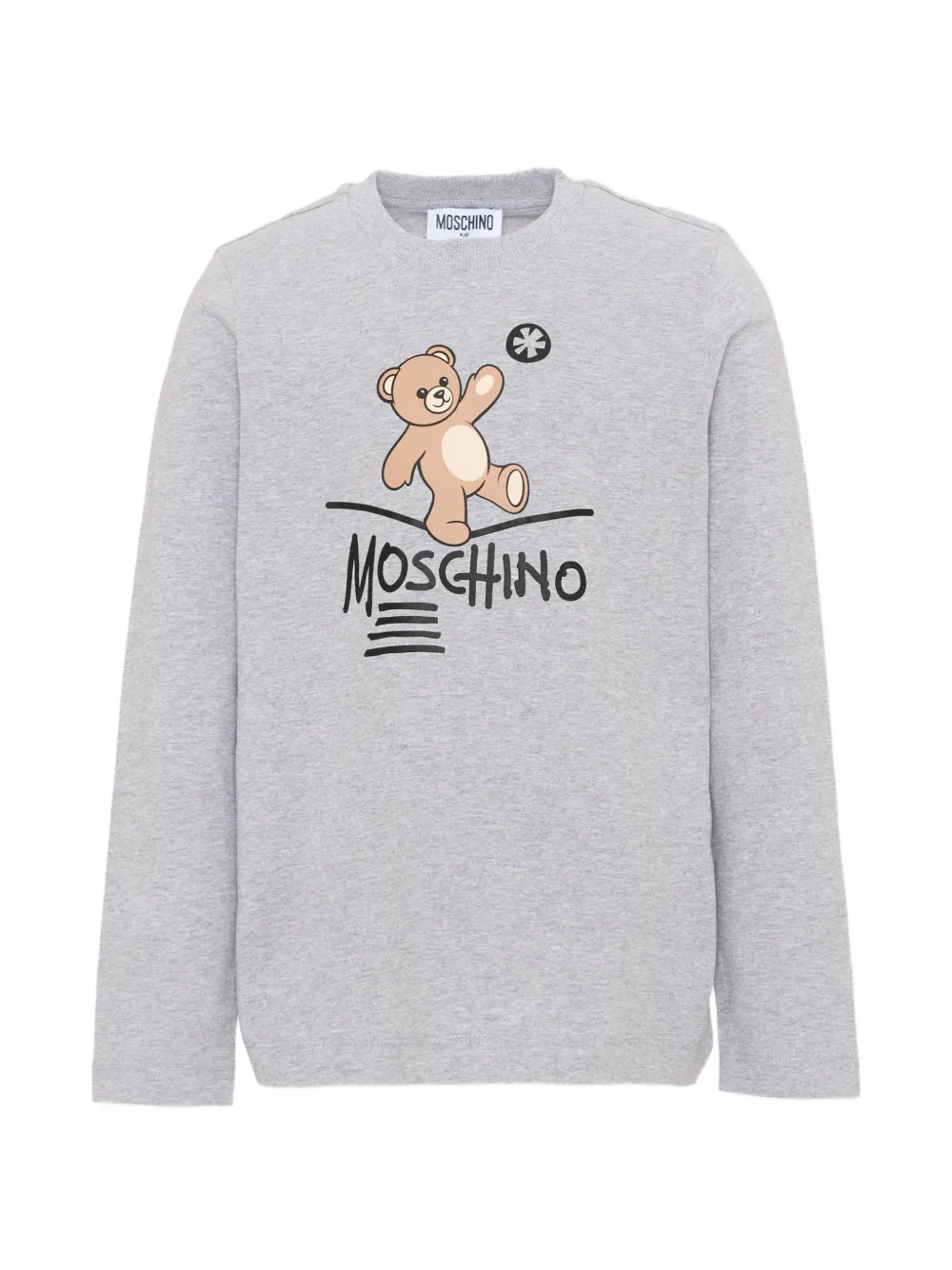 Moschino Kids teddy bear long-sleeve T-shirt - Grigio