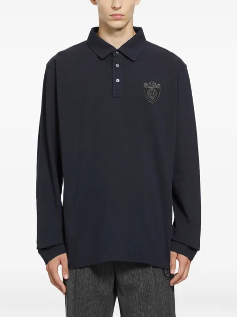 MM6 Maison Margiela logo-patch long-sleeve polo shirt