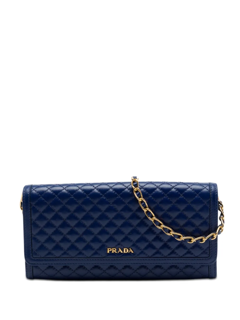 Prada Pre-Owned 2013-2026 Quilted Nappa Wallet On Chain crossbody bag - Blue