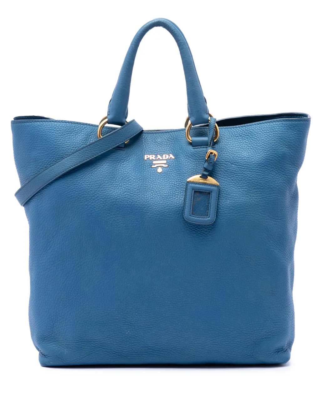 Prada Pre-Owned 2013-2026 Vitello Daino Satchel-Tasche - Blau