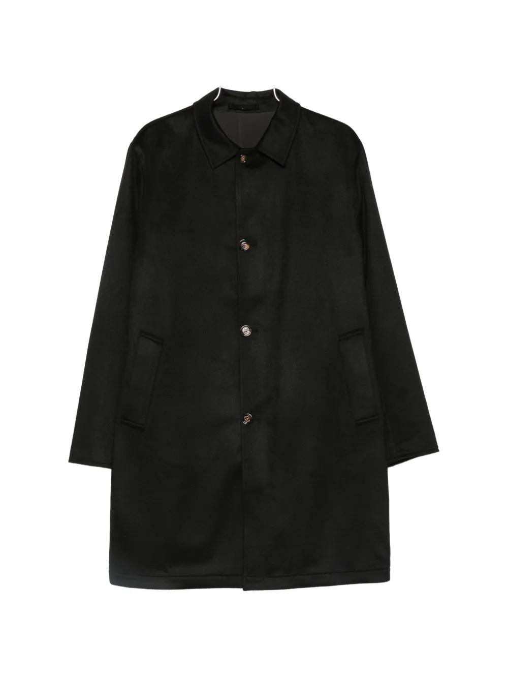 Kired Single-breasted Cashmere Coat In Black