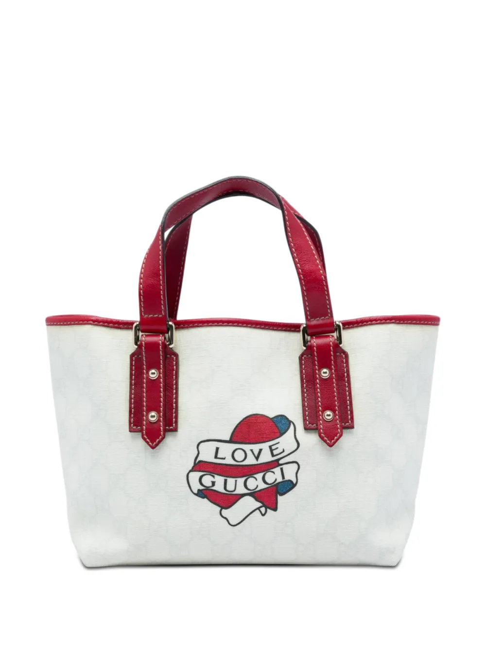 Gucci Pre-Owned 2016-2026 GG Supreme Heart Tattoo Handtasche - Weiß