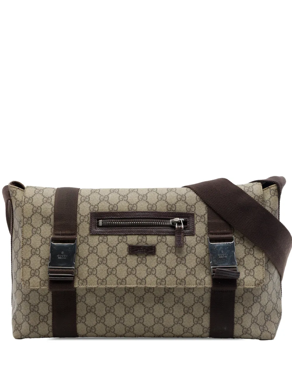 Gucci Pre-Owned 2000-2026 GG Supreme Web Umhängetasche - Nude