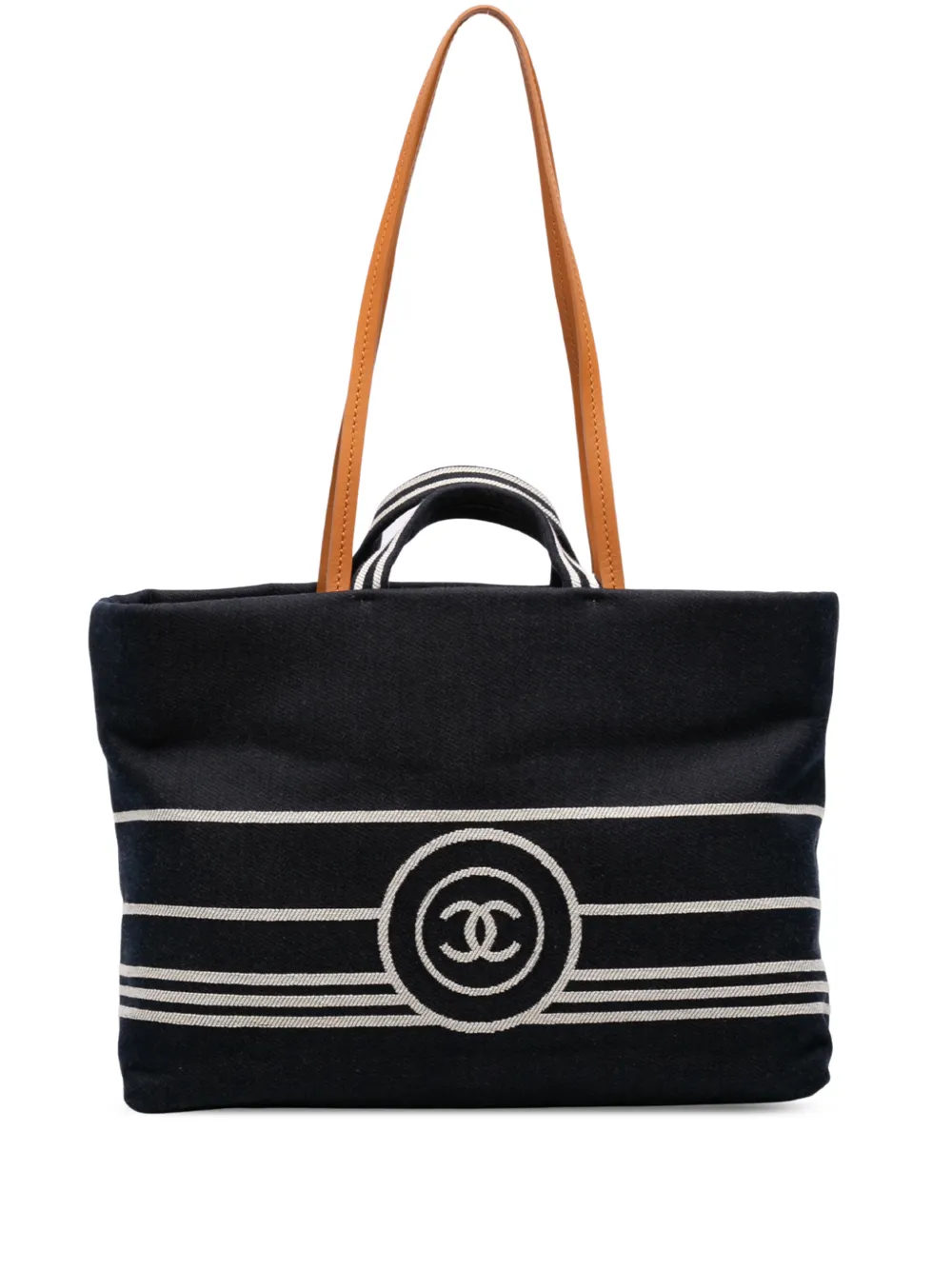CHANEL Pre-Owned 2014 CC Large Denim Shopping Tote satchel - Blue