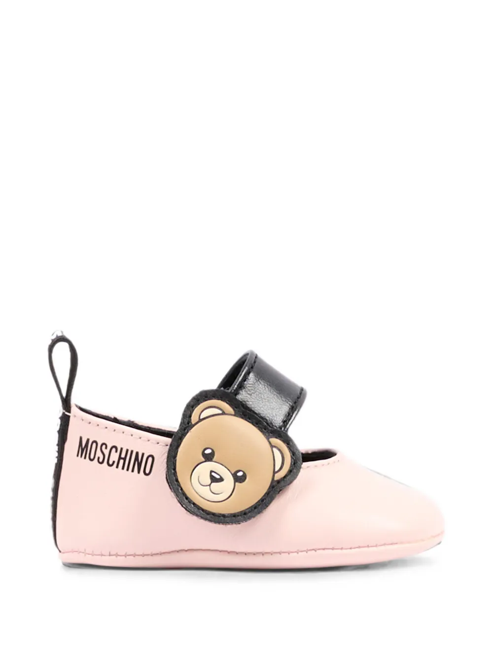Moschino Kids teddy bear touch-strap ballet flats - Rosa