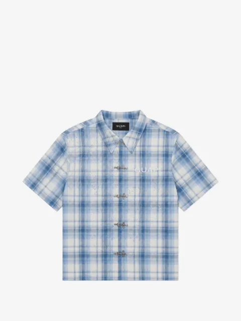 GUAPI Glacier plaid crystal-embellished shirt