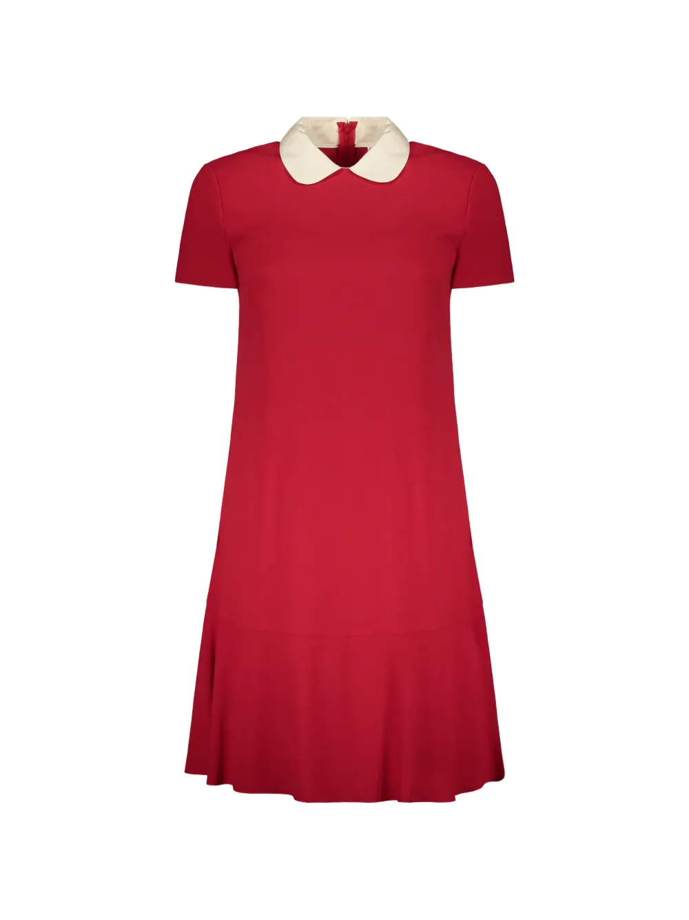 RED Valentino contrast-collar short-sleeve dress