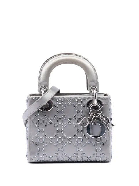 Christian Dior Pre-Owned 2017 Mini Satin Cannage Crystal Embellished Lady Dior satchel