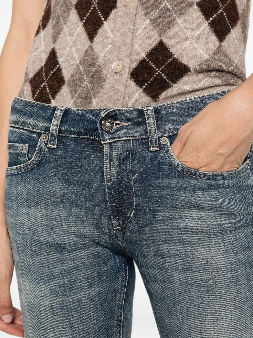 DONDUP Cropped jeans met vervaagd effect en omgeslagen pijpen Blauw