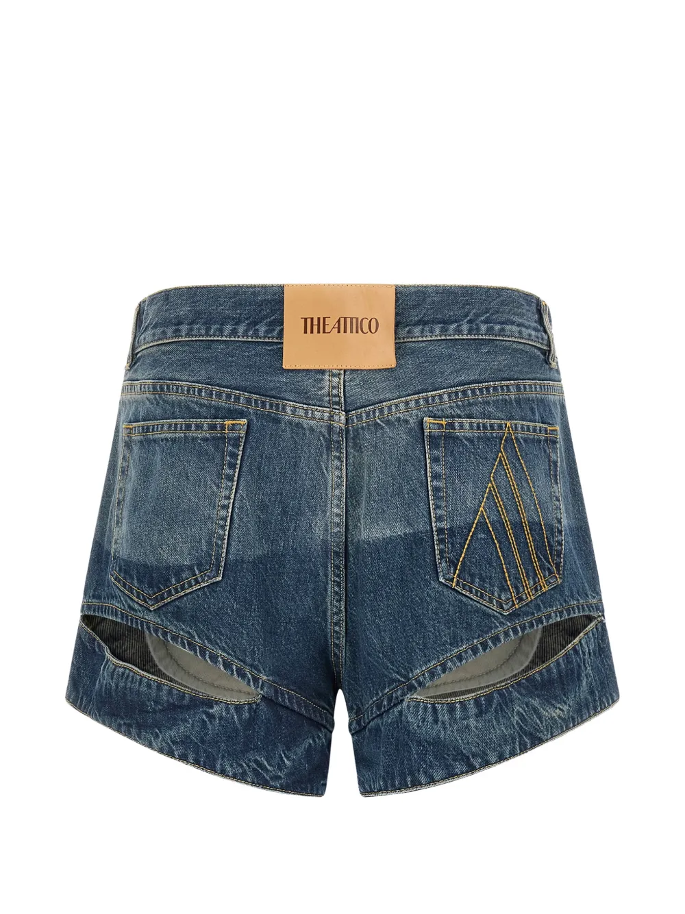 The Attico Shorts met gewelfde afwerking en uitgesneden details Blauw