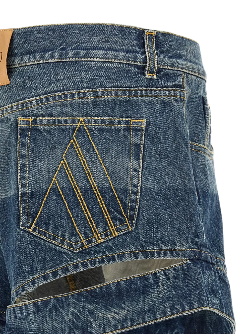 The Attico Shorts met gewelfde afwerking en uitgesneden details Blauw