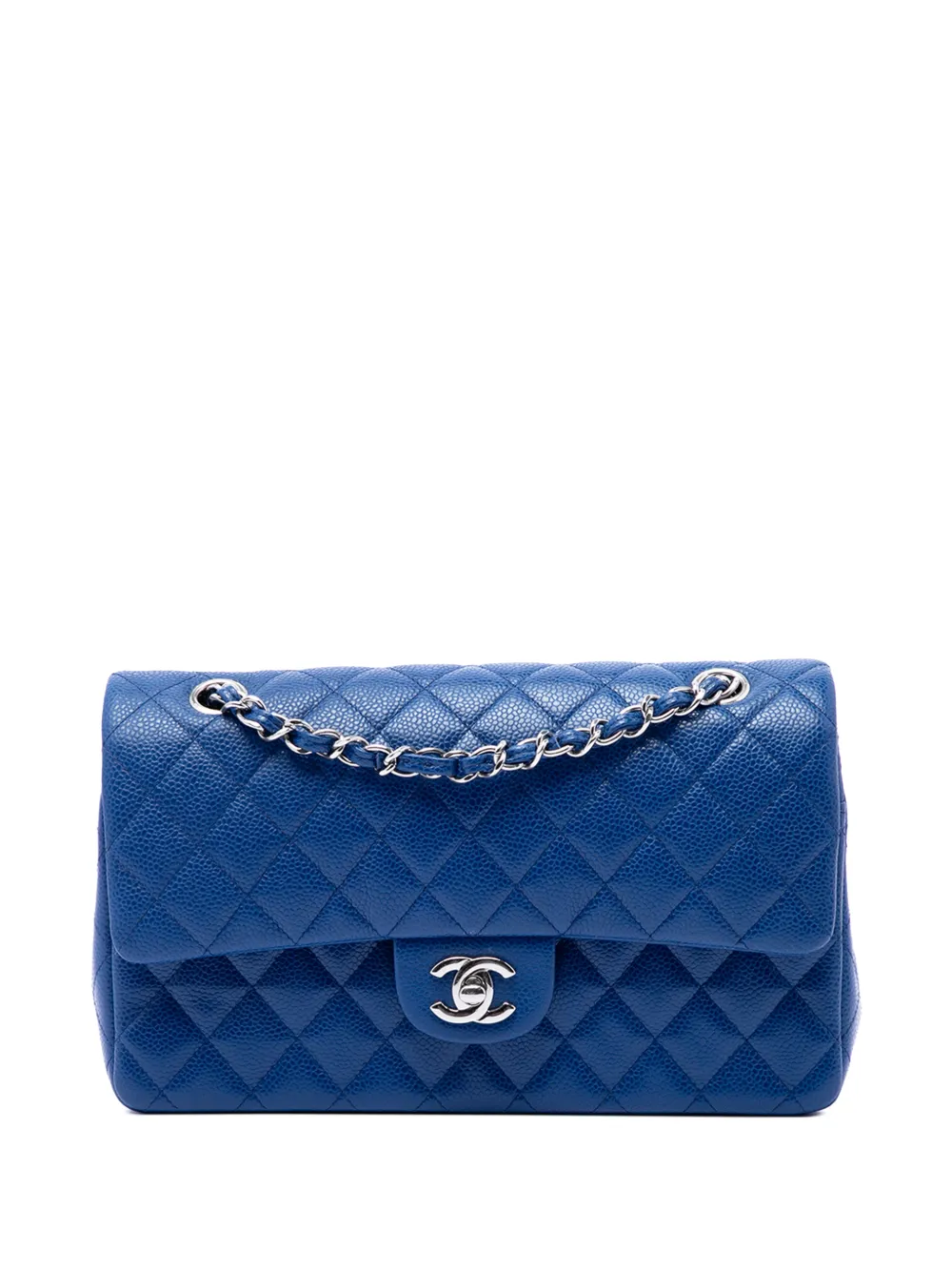 CHANEL Pre-Owned 2014 Medium Classic Caviar Double Flap shoulder bag - Blue