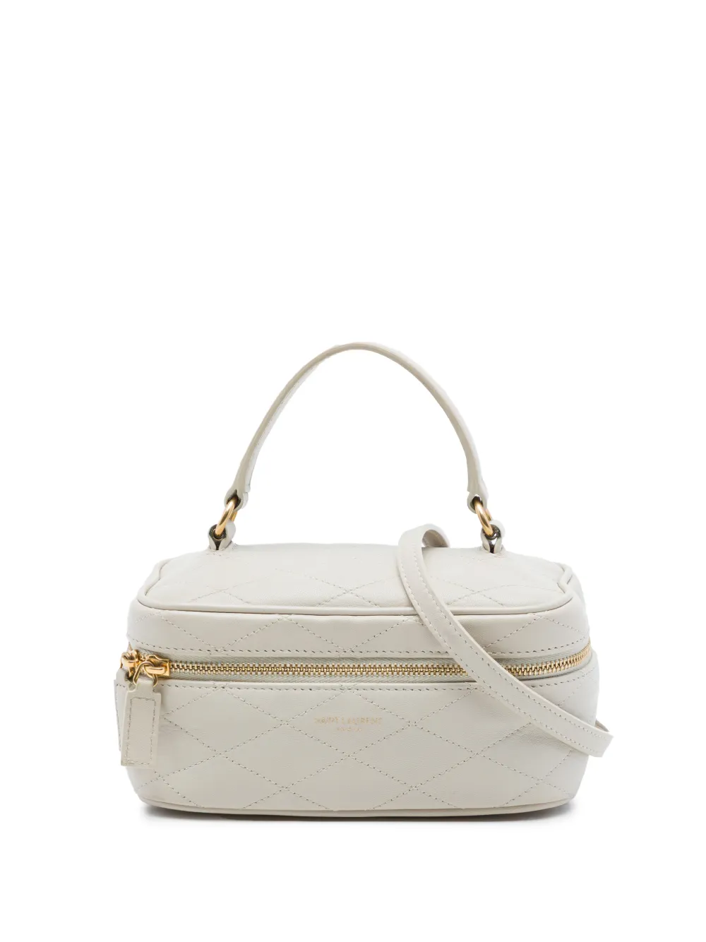 Saint Laurent Pre-Owned Borsa a tracolla Gaby Vanity mini in pelle di agnello trapuntata 2021 - Bianco