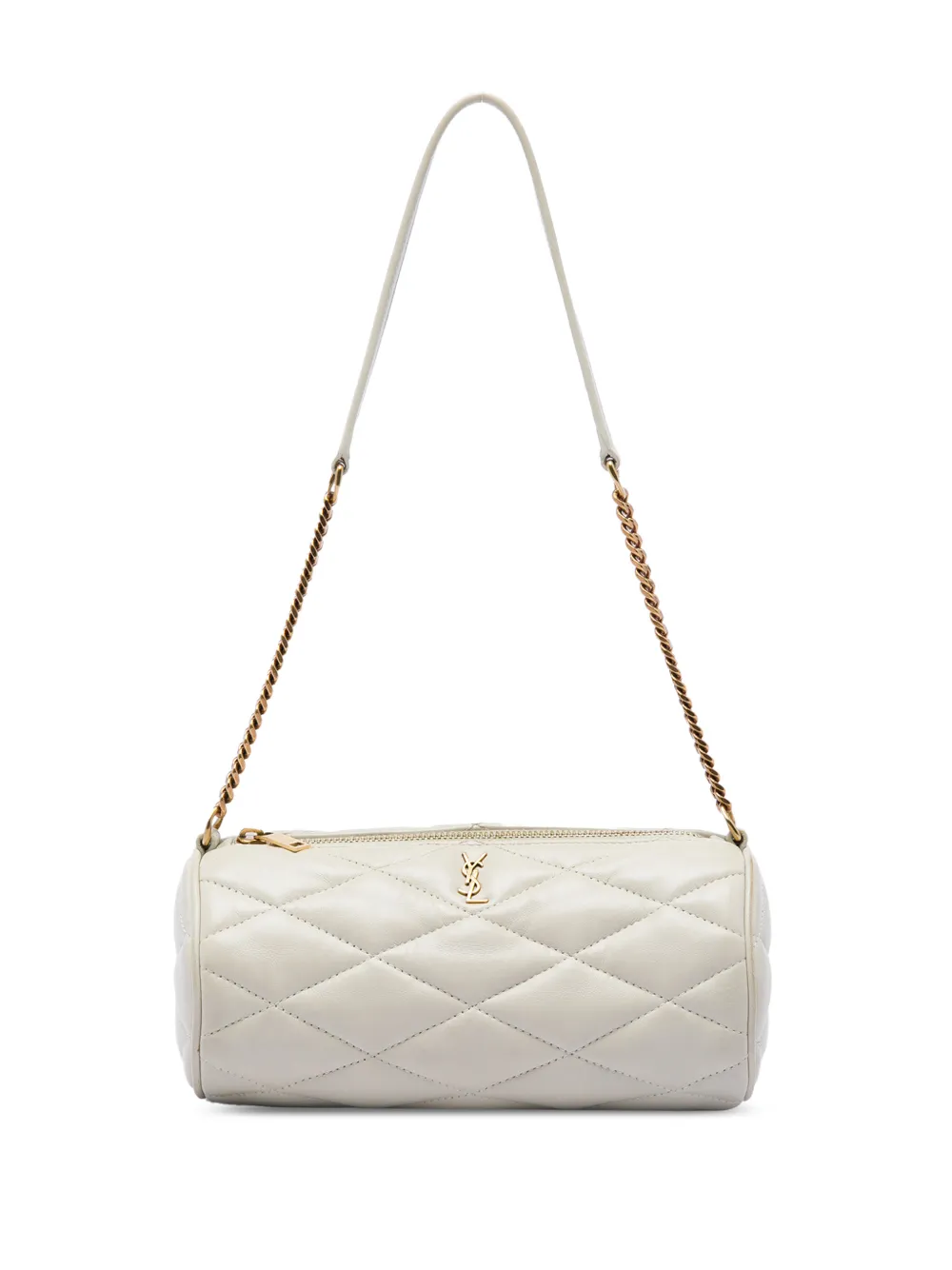 Saint Laurent Pre-Owned Borsa a spalla Sade Tube mini in pelle di agnello trapuntata 2022 - Bianco