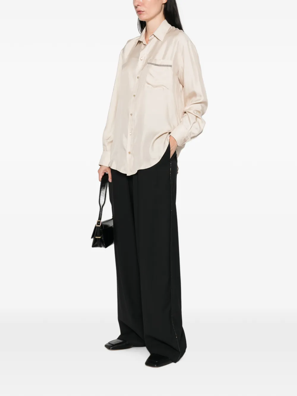 Fabiana Filippi Broek met elastische tailleband Zwart