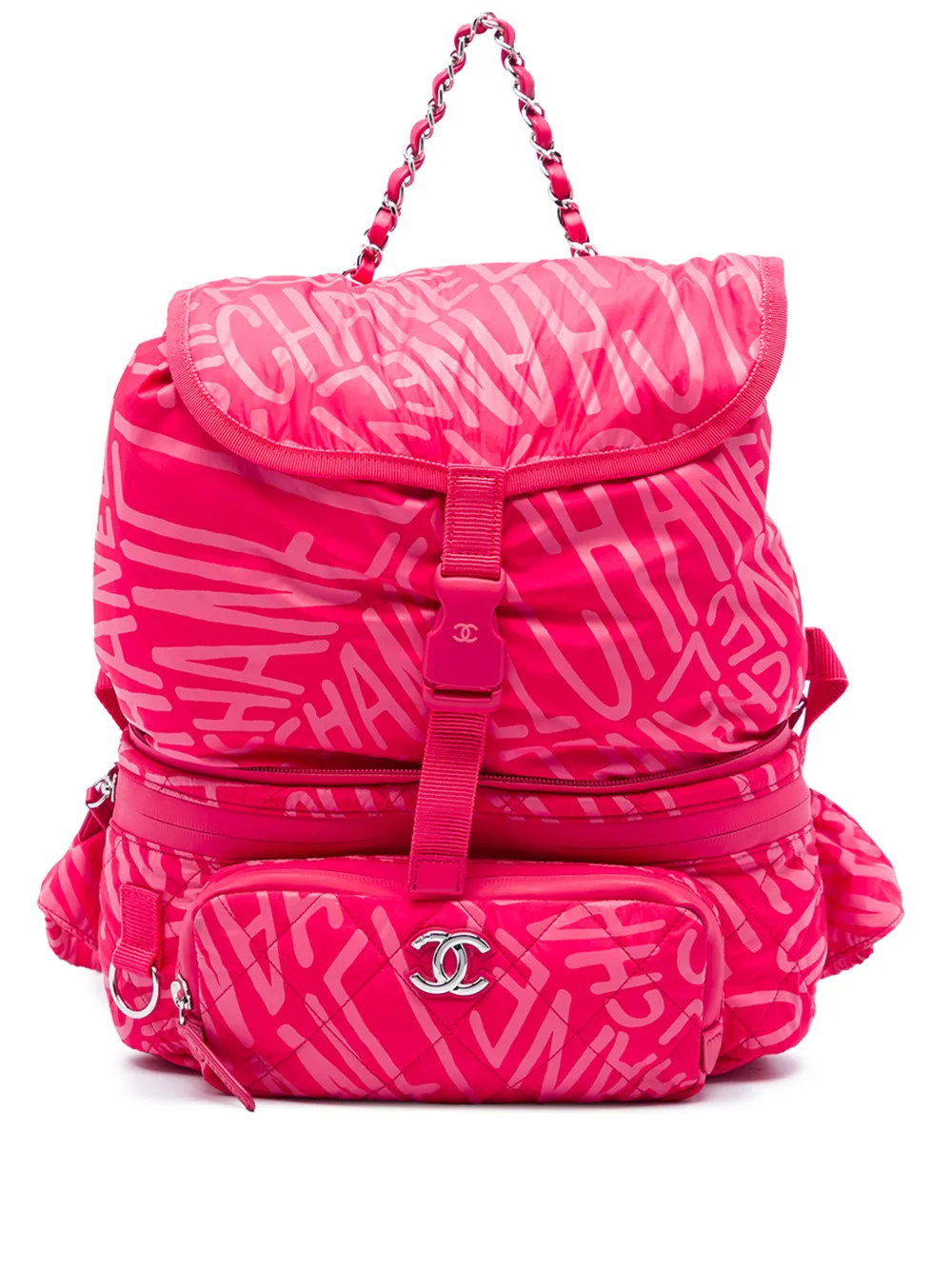 CHANEL Pre-Owned 2021-2026 Printed Nylon Coco Neige Convertible backpack - Pink
