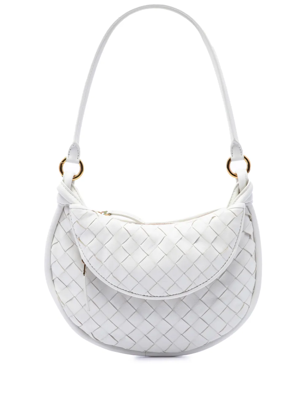 Bottega Veneta Pre-Owned 2012-2026 kleine Intrecciato Gemelli Tasche aus Nappaleder - Weiß