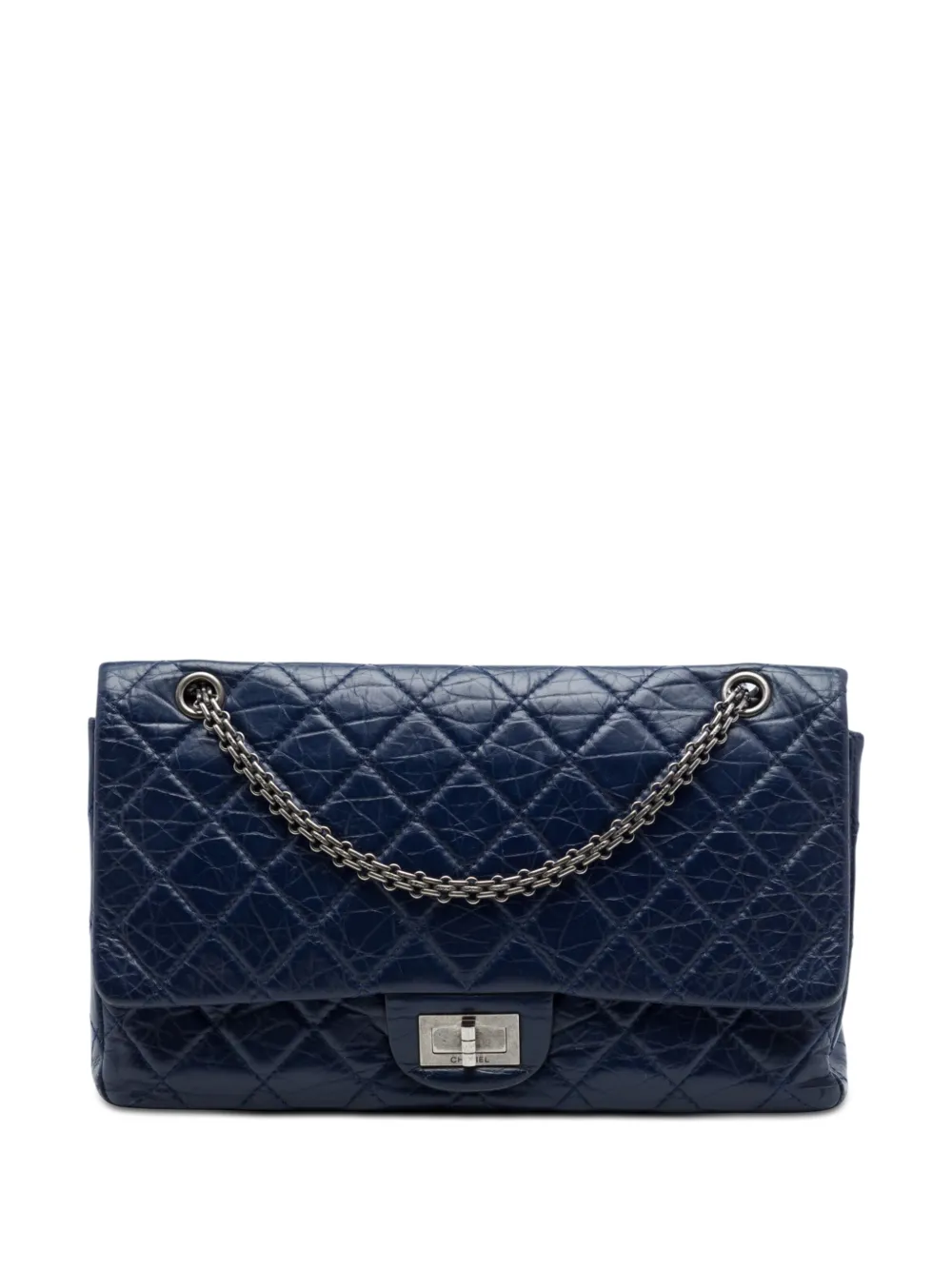 CHANEL Pre-Owned 2012-2013 Quilted Aged Calfskin Reissue 2.55 Double Flap 227 shoulder bag - Blue