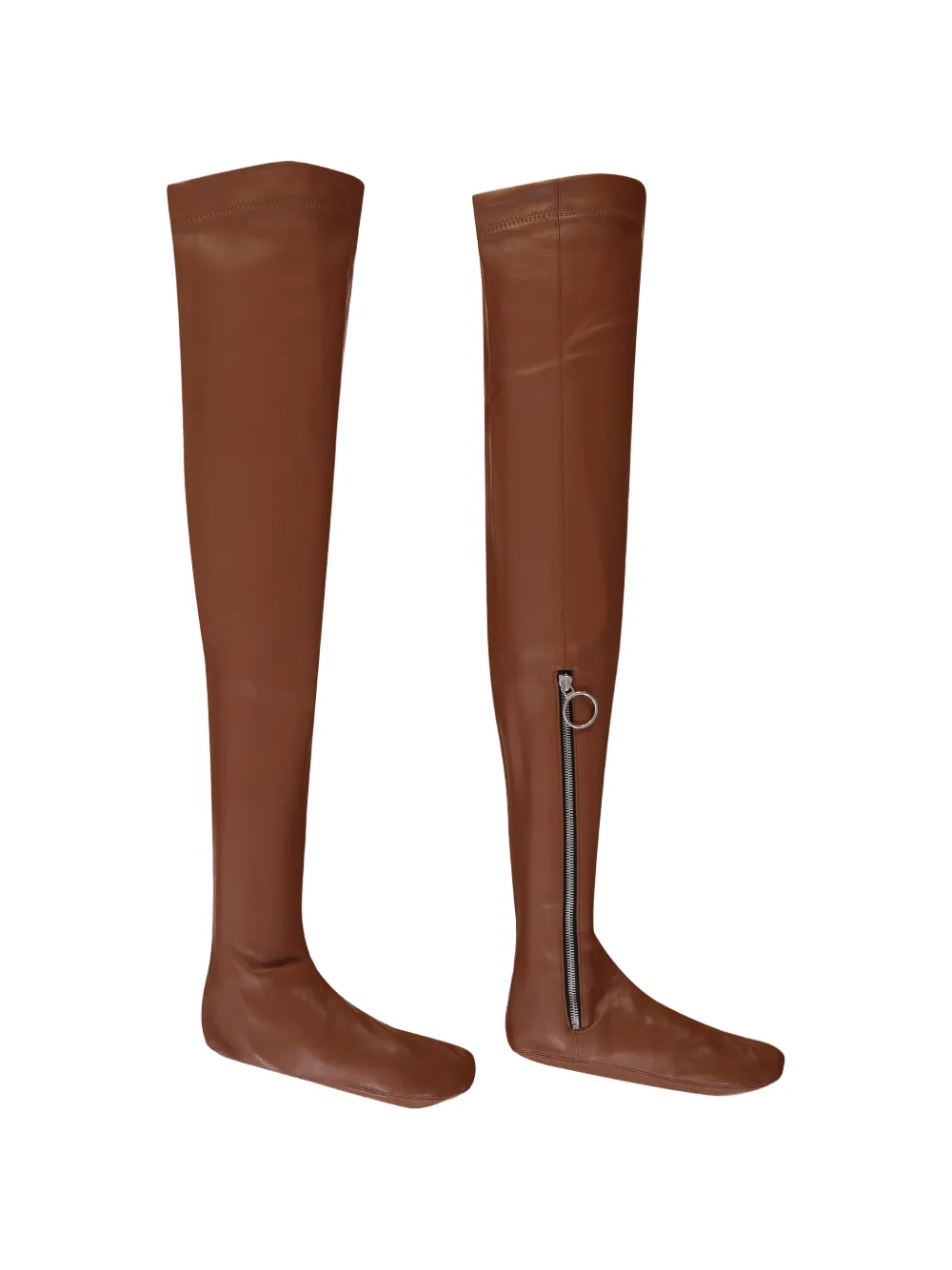 Cédric Charlier zip-fastening over-the-knee socks - Braun