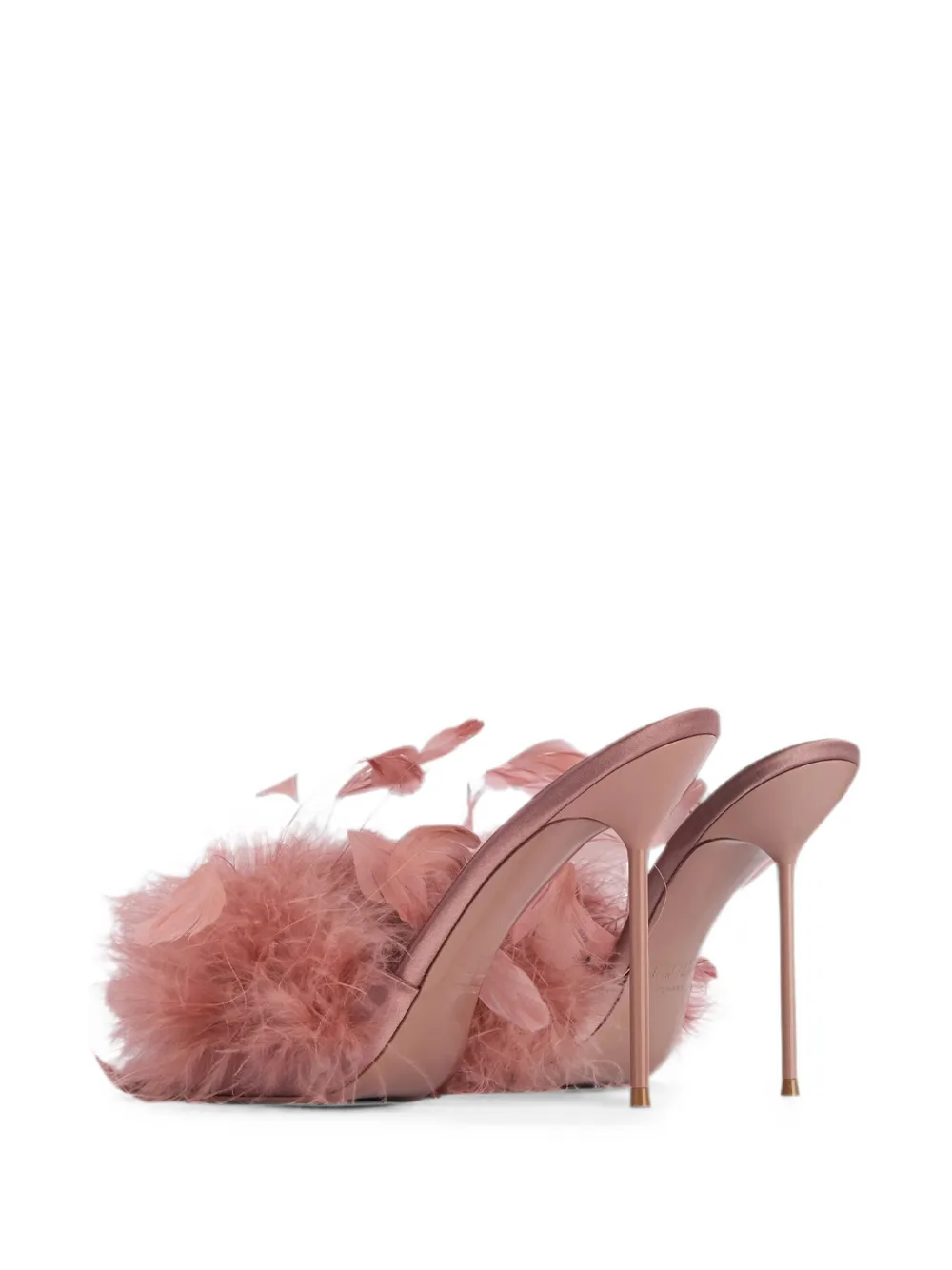 Paris Texas Lidia feather-trim sandals Roze